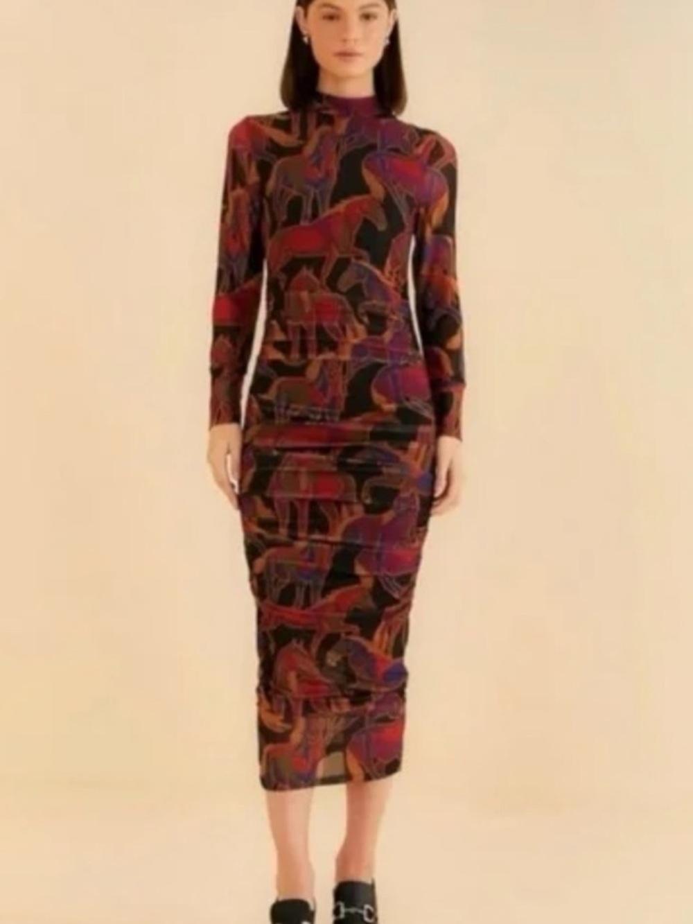 FARM Rio Wild Horses Tulle Midi Dress NWT Size XXS